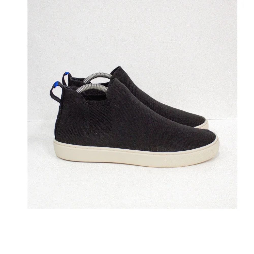 Rothy's The Chelsea Boot Size 8.5 Pull On Casual Sneaker Knit Black Stretch